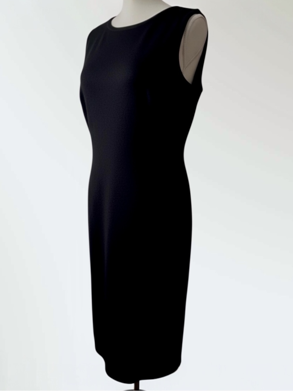 St John Collection Santana Knit Sheath Dress Black Size 14 USA Classic